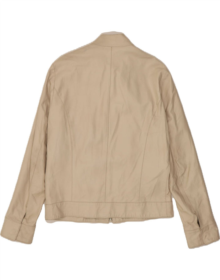 DAVIN Womens Leather Jacket UK 16 Large Beige Leather Vintage Davin and Second-Hand Davin from Messina Hembry 