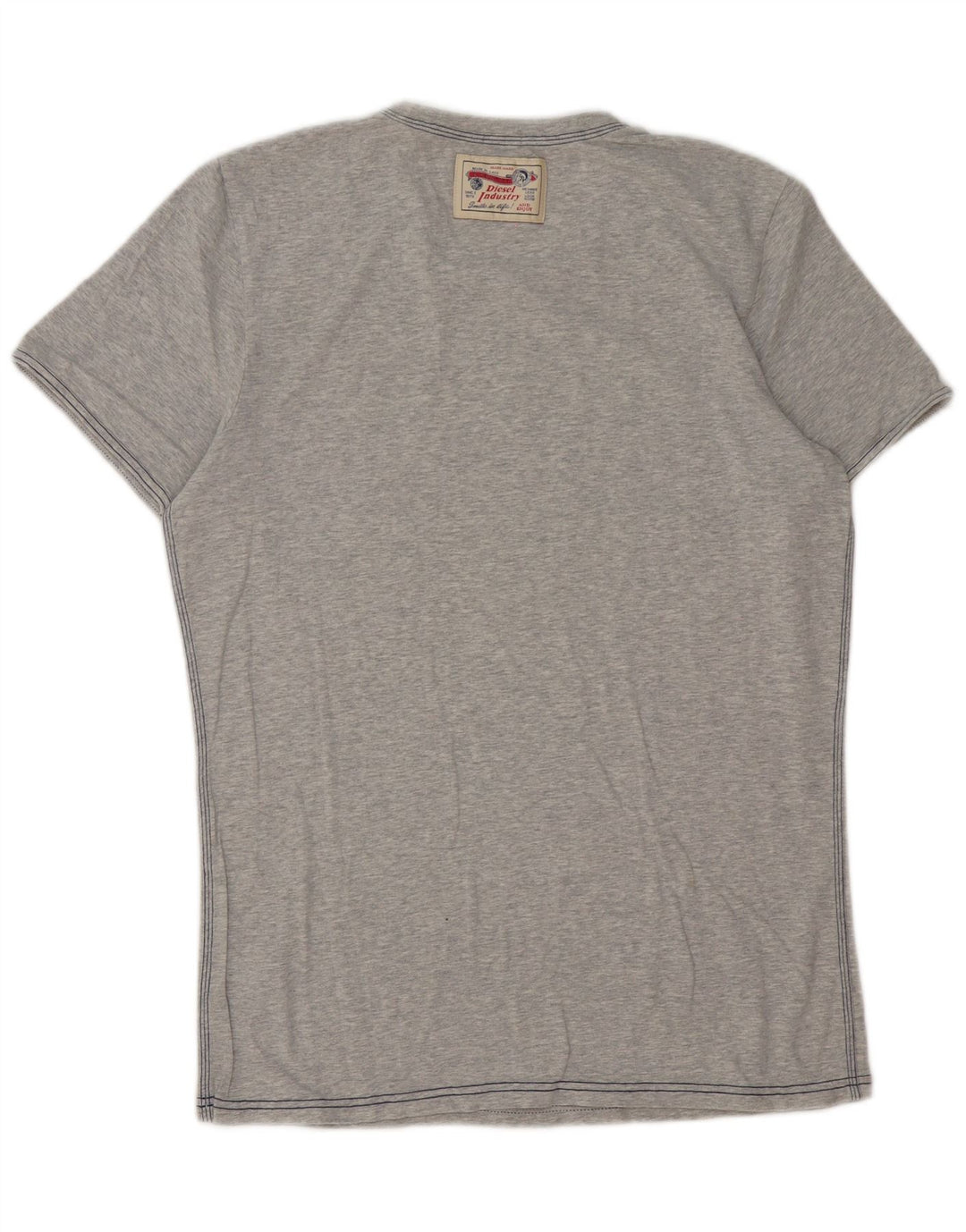 Diesel Herre T-Shirt Top XL Grå Flecked Bomuld