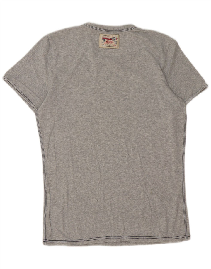 Diesel Herre T-Shirt Top XL Grå Flecked Bomuld