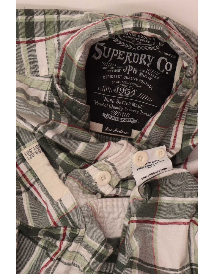 Superdry Flannelskjorte til mænd, medium grøn plaid bomuld