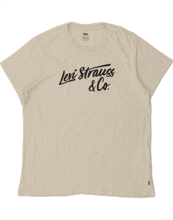 LEVI'S Mens Graphic T-Shirt Top 2XL Grey Flecked Cotton Vintage Levi's and Second-Hand Levi's from Messina Hembry 