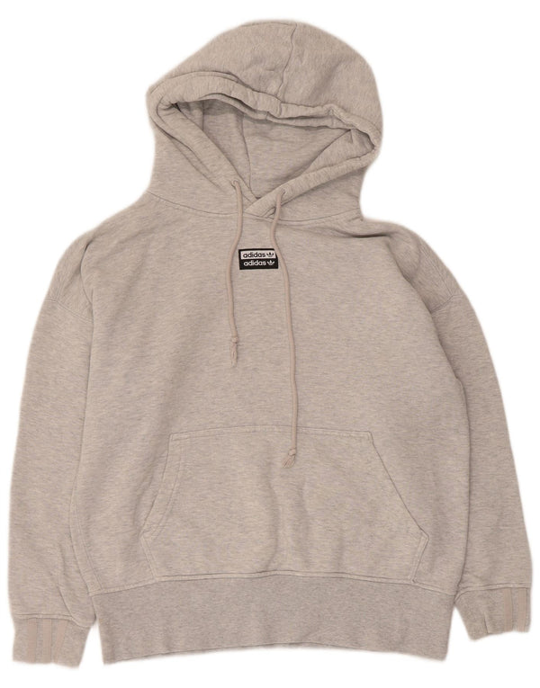 Adidas Dame hættetrøje oversize hættetrøje UK 4 XS Grå Flecked Bomuld
