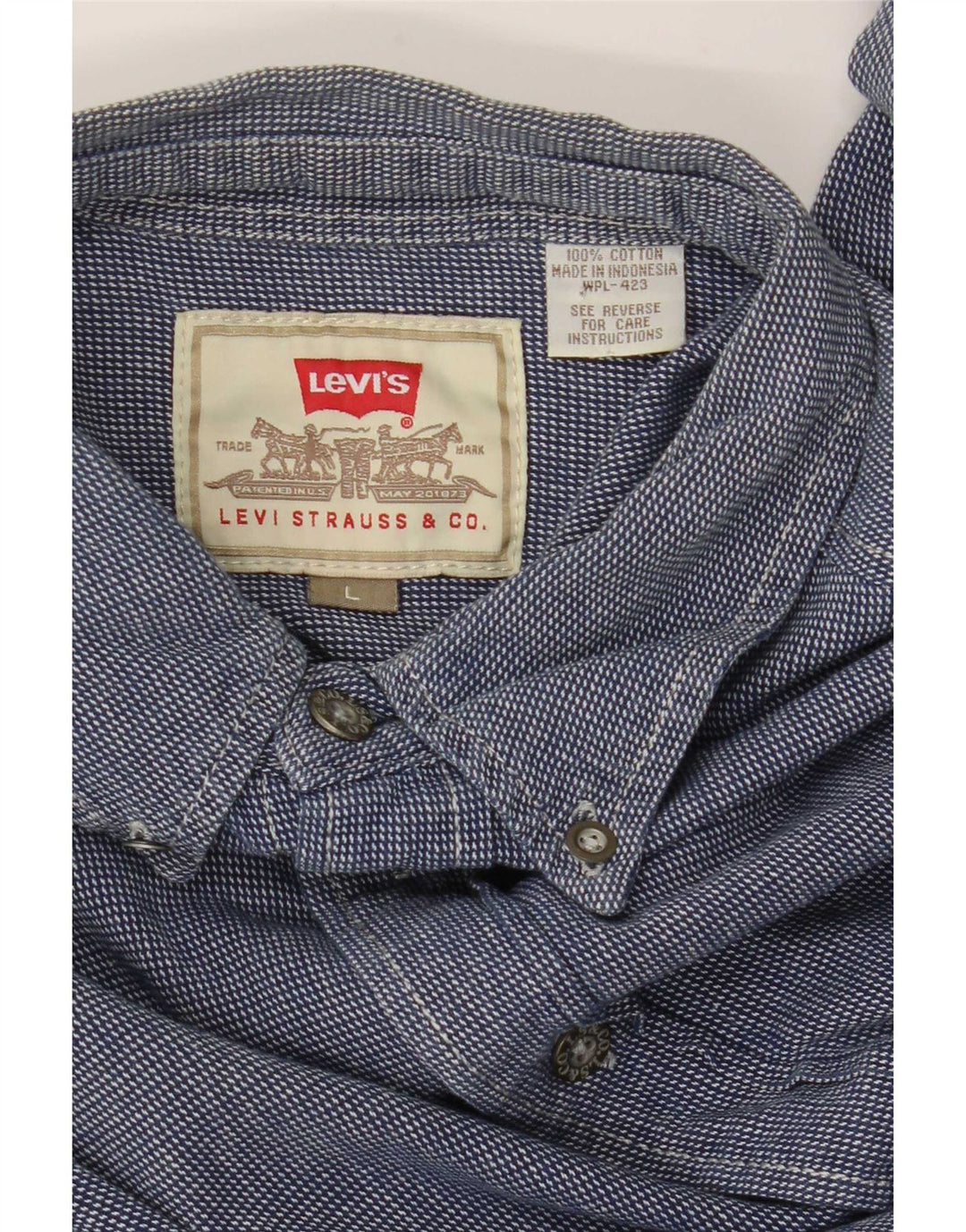 Levi's herreskjorte stor blå bomuld