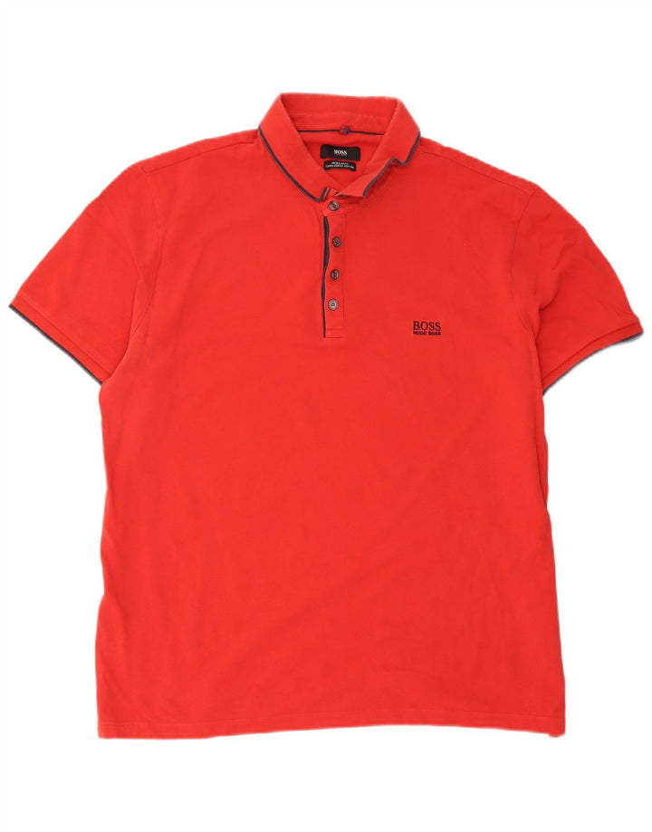 Hugo Boss Herre Regular Fit Polo Shirt Stor Rød Bomuld