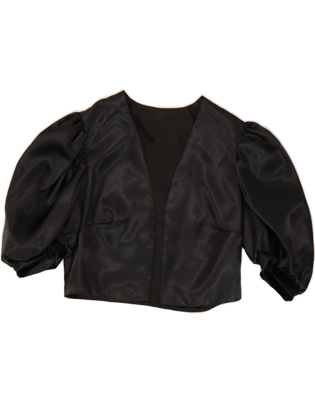 VINTAGE Womens 1/2 Sleeve Bolero Top EU 40 Medium Black Polyester Vintage Vintage and Second-Hand Vintage from Messina Hembry 