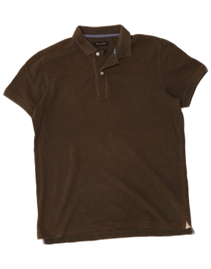 Massimo Dutti Herre Regular Fit Polo Shirt Medium Khaki Bomuld