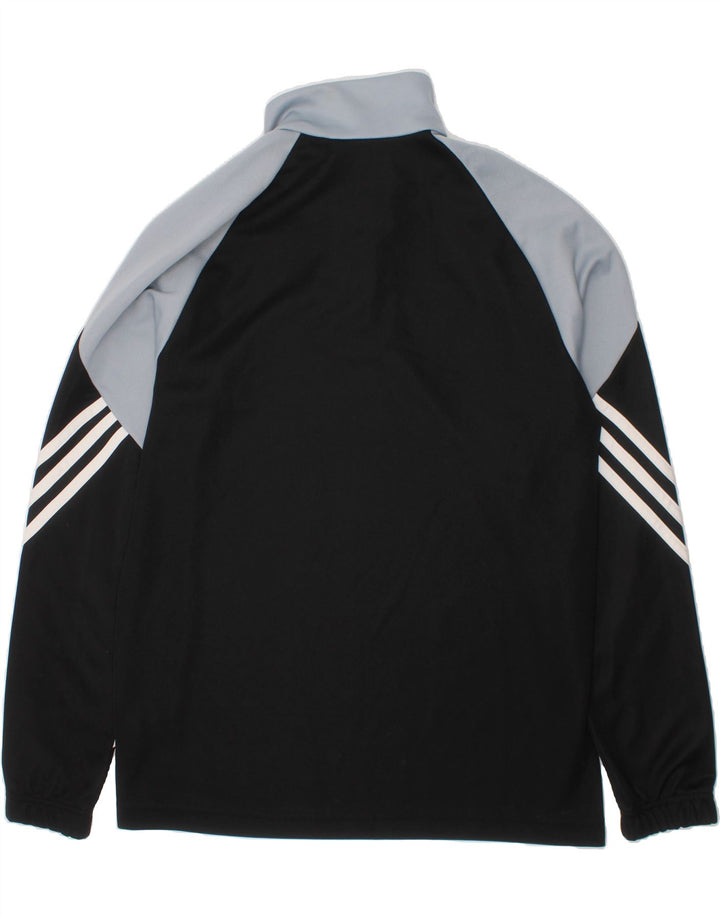 ADIDAS Boys Climalite Pullover Tracksuit Top 13-14 Years Large Black Vintage Adidas and Second-Hand Adidas from Messina Hembry 