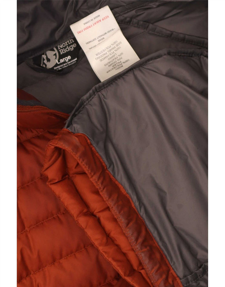North Ridge Herre hættepolstret jakke UK 40 Stor brun polyester