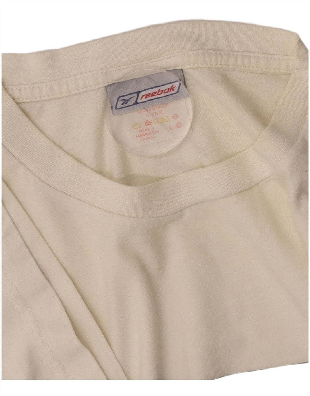 Reebok Herre grafisk T-shirt Top Stor Off White Bomuld