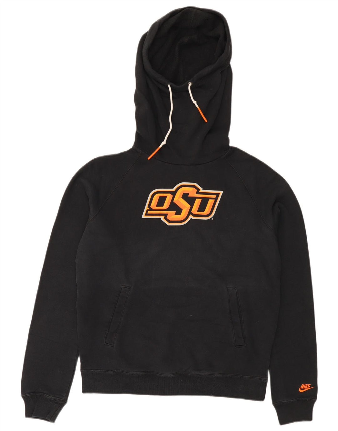 NIKE Grafisk hættetrøje til kvinder UK 14 Medium Sort Bomuld