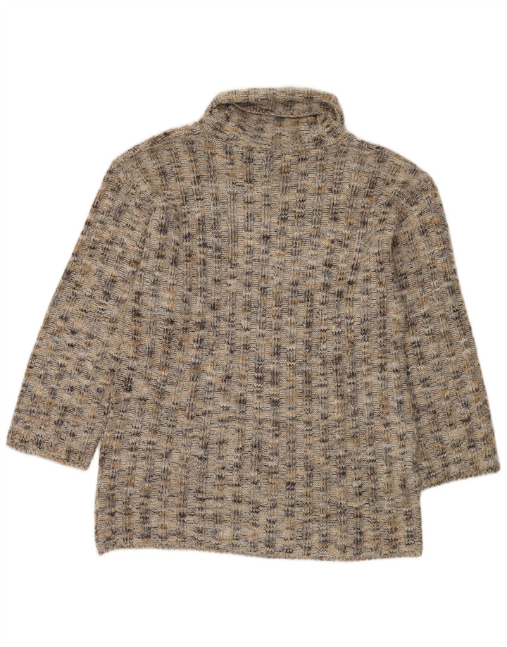 Onyx Dame Roll Neck Jumper Sweater UK 16 Large Multicolored Flecked