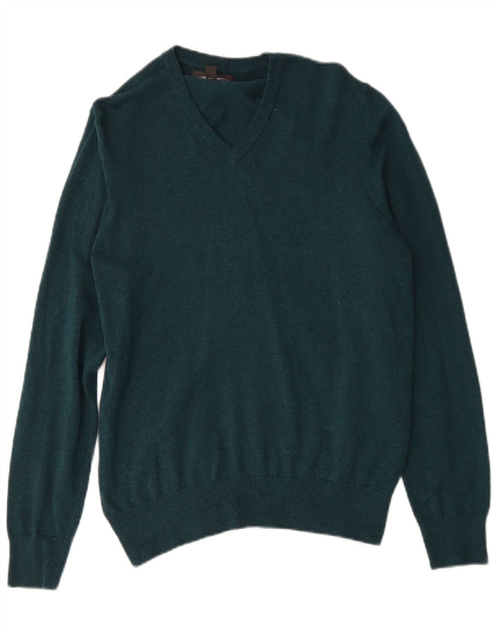 Marks & Spencer Herre V-hals sweater Medium Grøn Bomuld