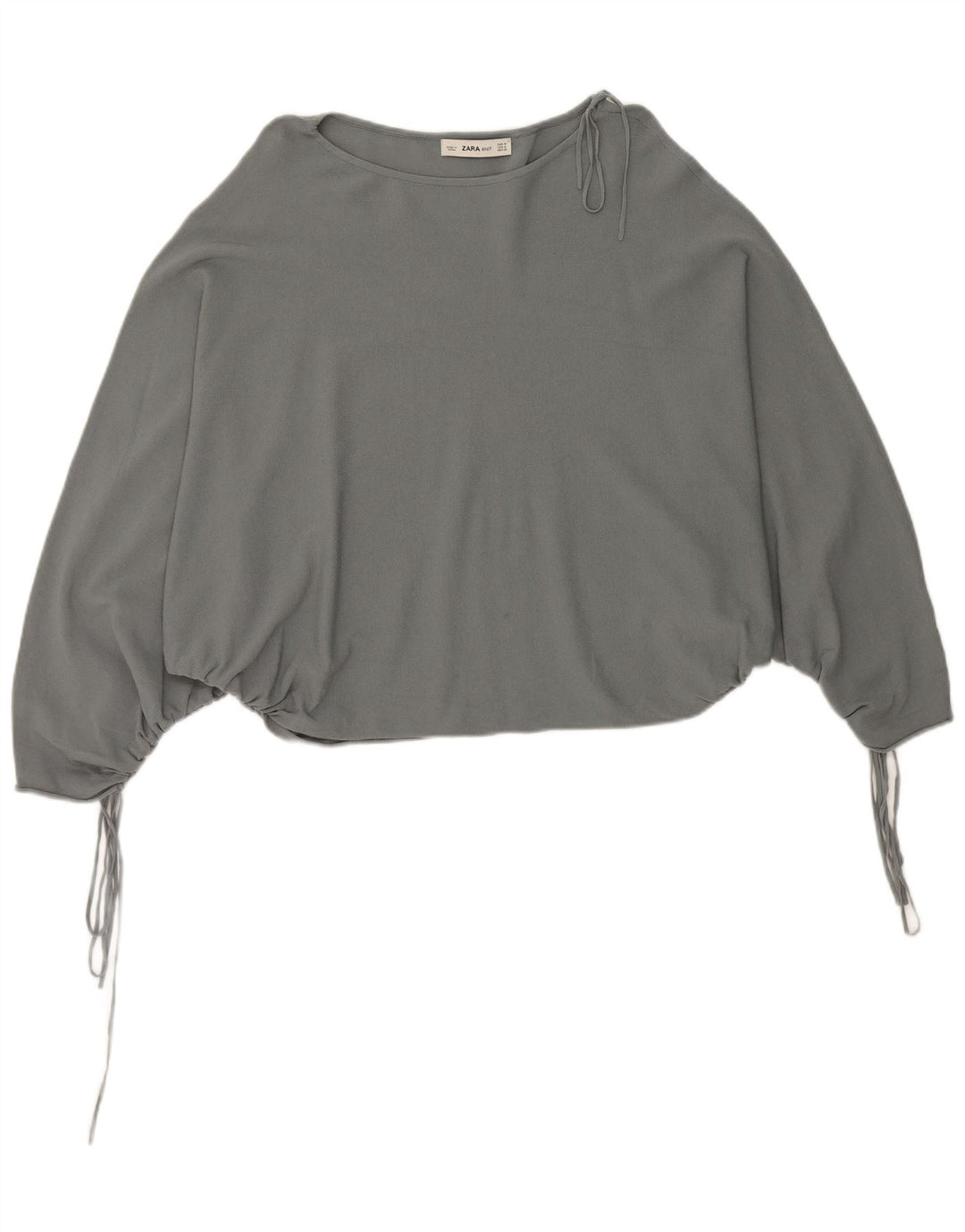 Zara Batwing Bluse Top UK 14 Medium Grå