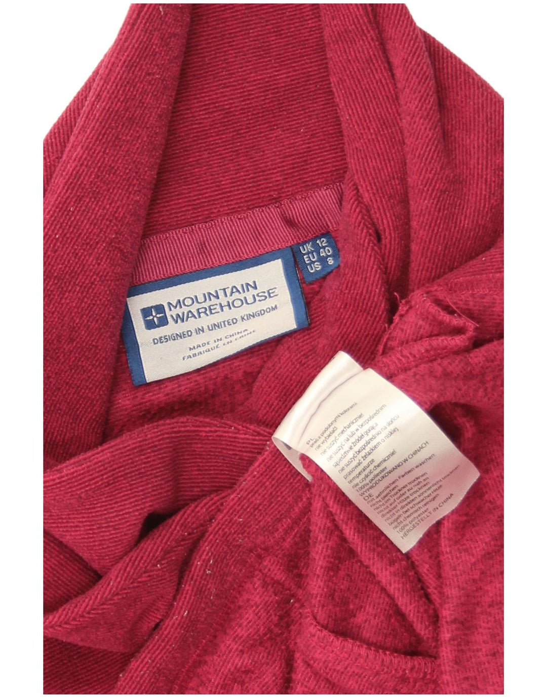 Mountain Warehouse Dame Fleece Jumper UK 12 Medium Rød Polyester
