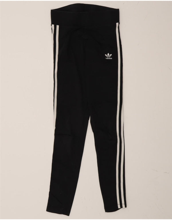 Adidas Dame Leggings UK 6 XS Sort Bomuld