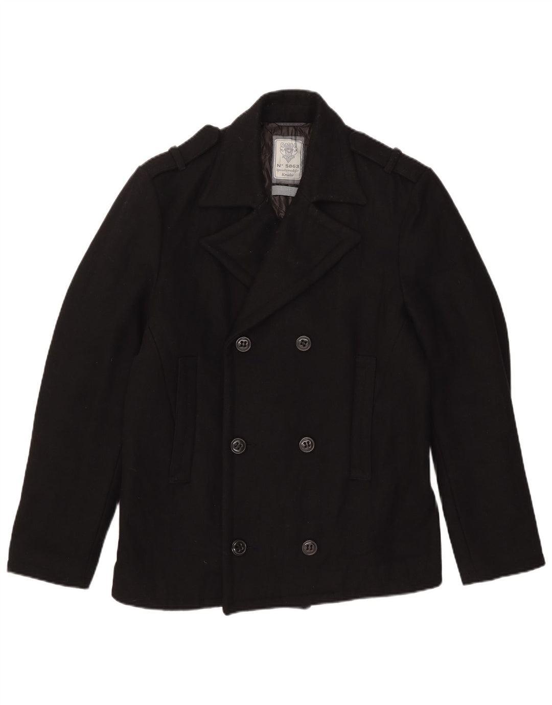 Kruder Herre Ærtefrakke UK 40 Large Black Wool