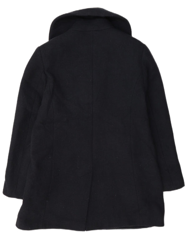 Marks & Spencer Dame Dobbelt Breasted Pea Coat UK 12 Medium Navy Blue Wool
