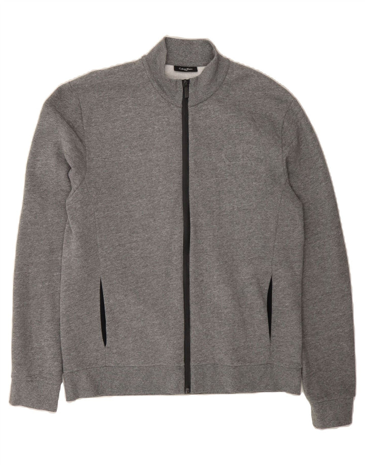 CALVIN KLEIN Mens Tracksuit Top Jacket Large Grey Cotton Vintage Calvin Klein and Second-Hand Calvin Klein from Messina Hembry 