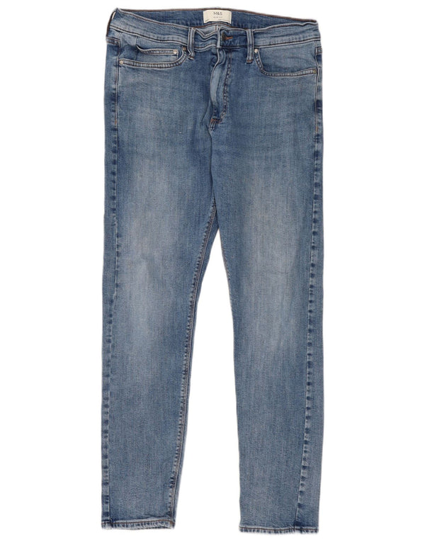 Marks & Spencer Herre Slim Jeans W34 L31 Blå Bomuld
