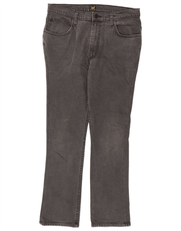 Lee Mens Brooklyn Straight Jeans W34 L30 Grå Bomuld