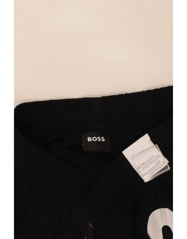 Hugo Boss Herre grafiske badeshorts Små sorte polyamid