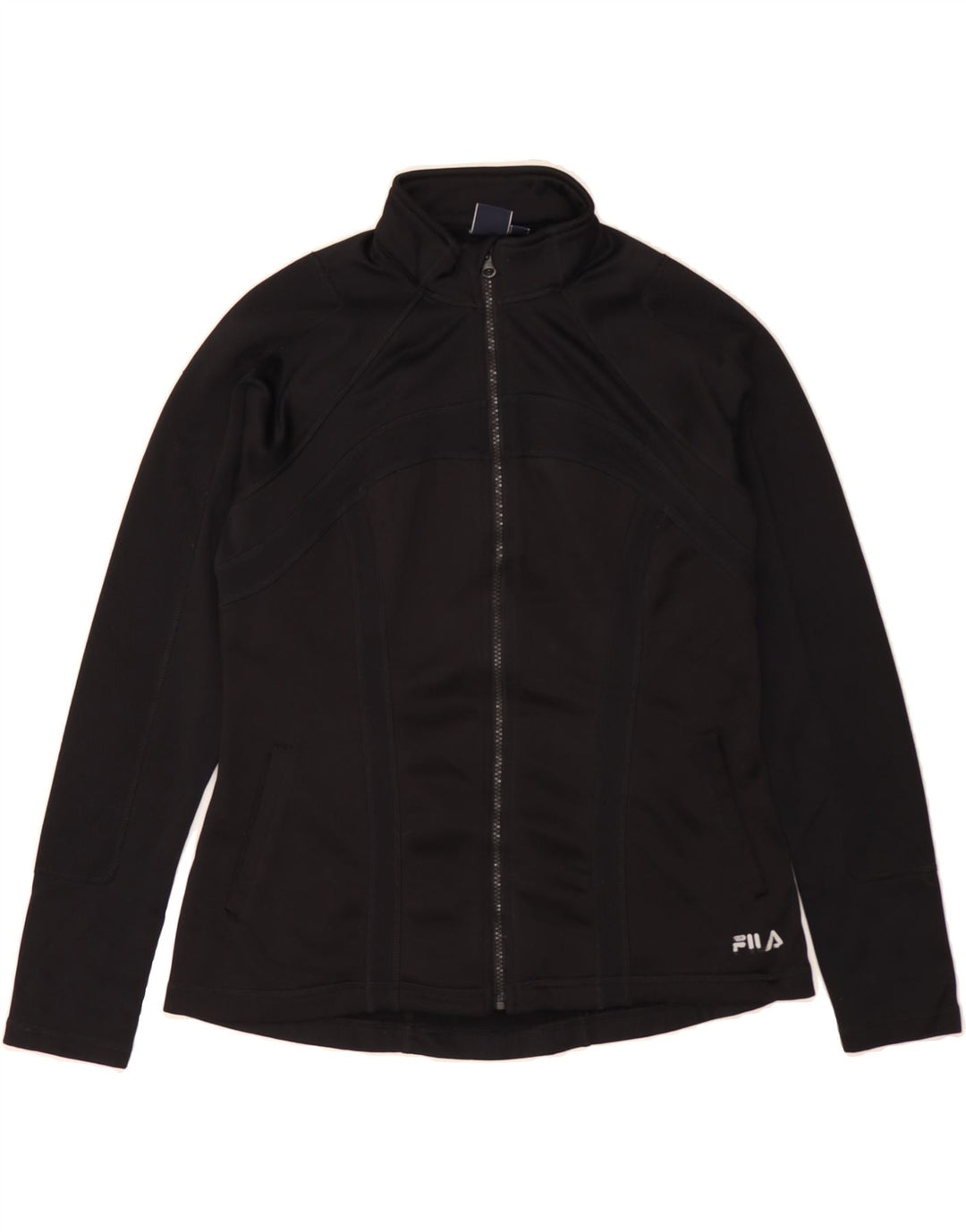 FILA Womens Tracksuit Top Jacket UK 16 Large Black Polyester Vintage Fila and Second-Hand Fila from Messina Hembry 