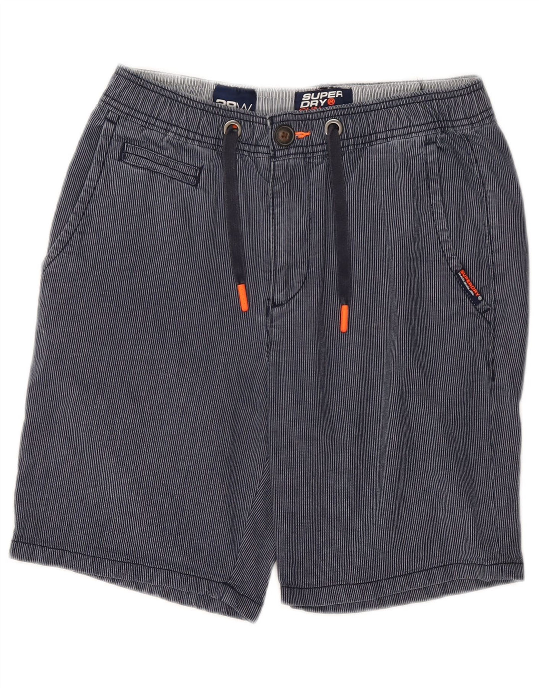 SUPERDRY Chino-shorts til mænd W30 Medium marineblå nålestribet bomuld