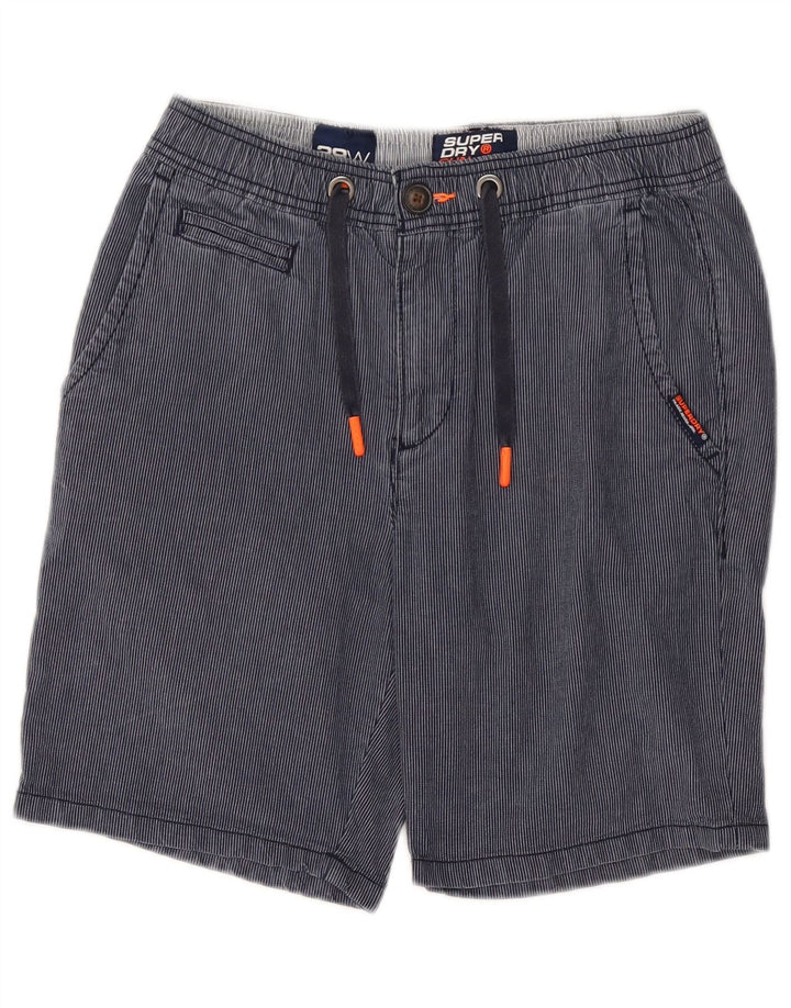SUPERDRY Chino-shorts til mænd W30 Medium marineblå nålestribet bomuld