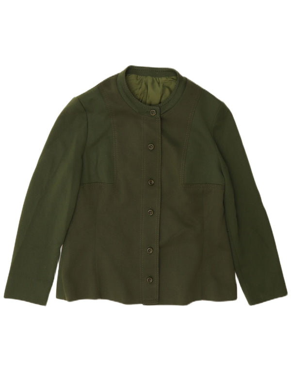 Vintage bomberjakke til kvinder UK 14 Medium Green