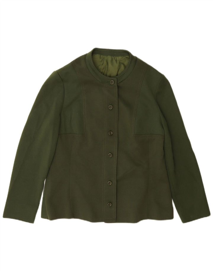Vintage bomberjakke til kvinder UK 14 Medium Green