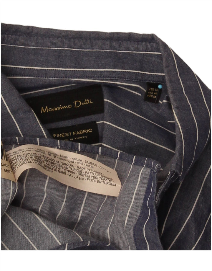 Massimo Dutti Herre Regular Fit skjorte Medium Navyblå stribet bomuld