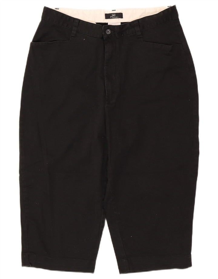 LEE Kvinder Khakis Højtaljede Capri Bukser US 16 2XL W32 L18 Sort Bomuld
