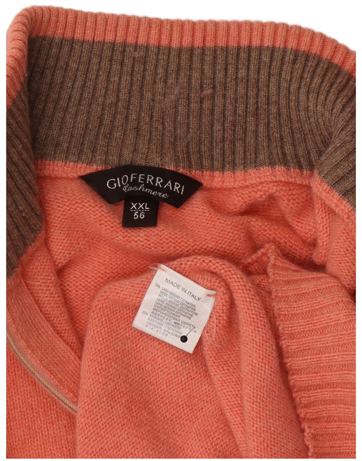 Gioferrari Herre Zip Neck Jumper Sweater IT 56 2XL Pink Uld