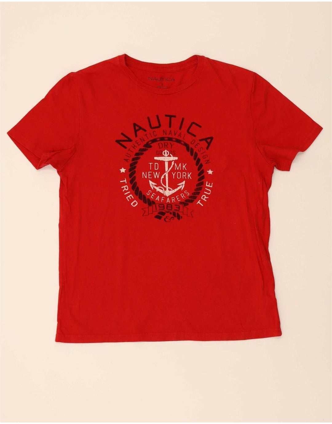 NAUTICA Mens Graphic T-Shirt Top Small Red Cotton