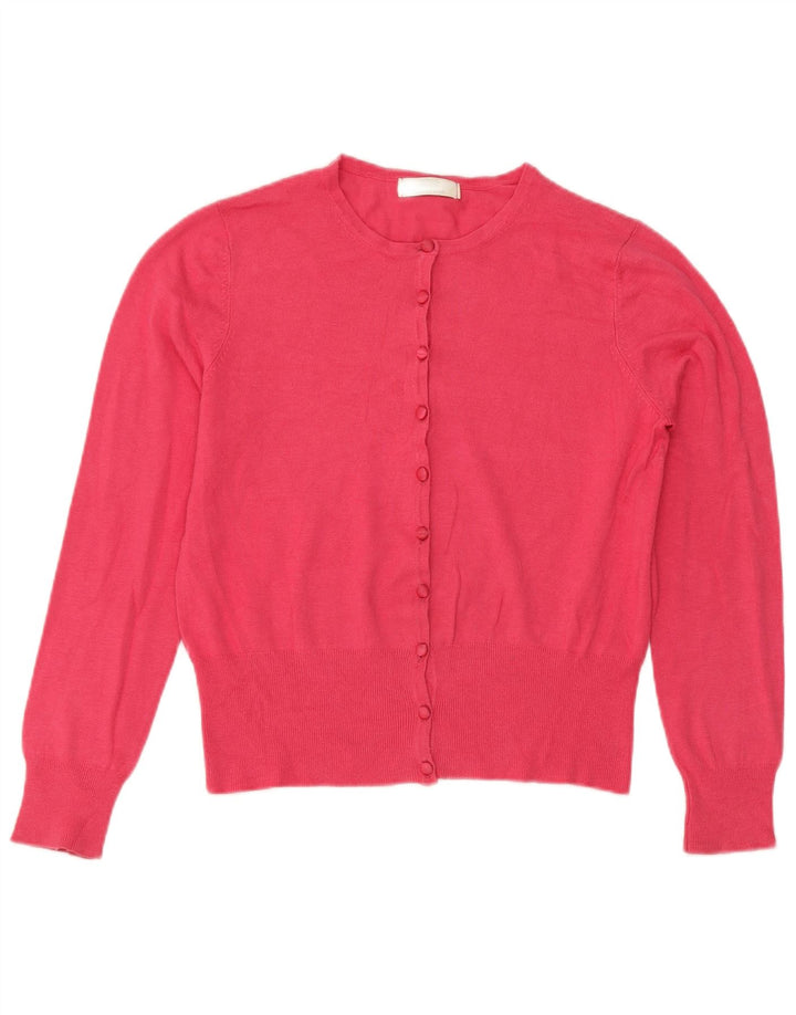 Marks & Spencer Dame Crop Cardigan Sweater UK 14 Medium Pink Viscose