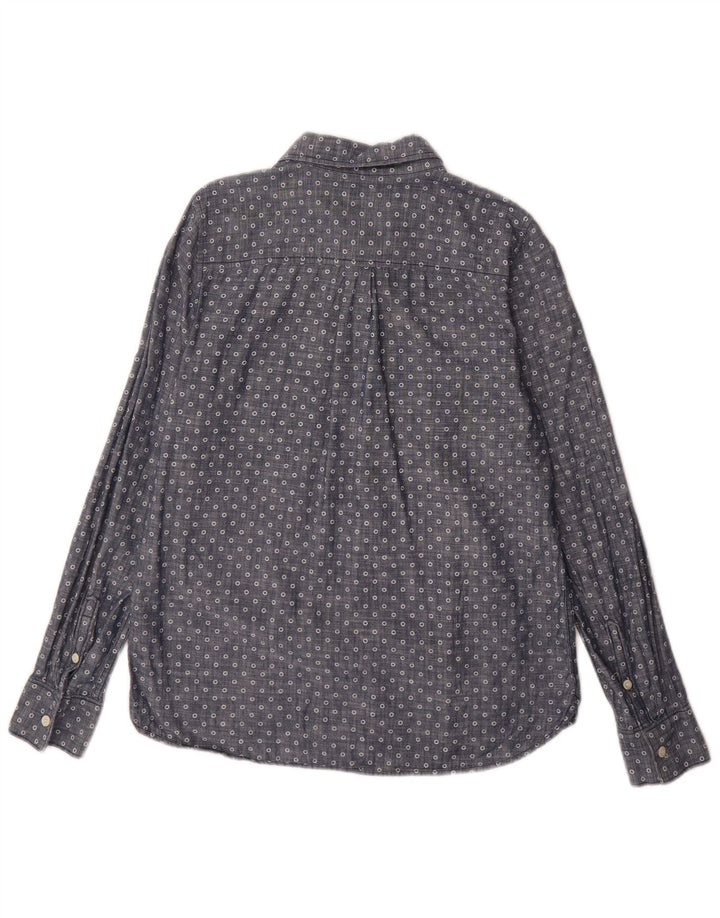 J. CREW Dame Pullover Shirt US 6 Medium Blue Spotted