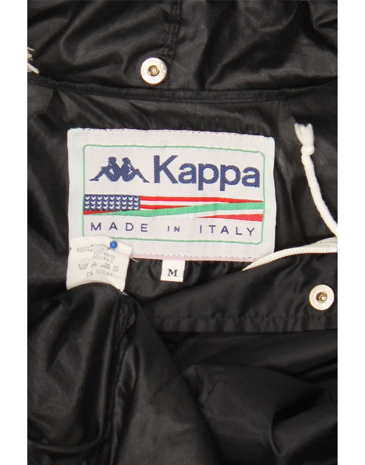 Kappa Herre grafisk regnjakke med hætte UK 38 Medium Sort Colourblock Nylon