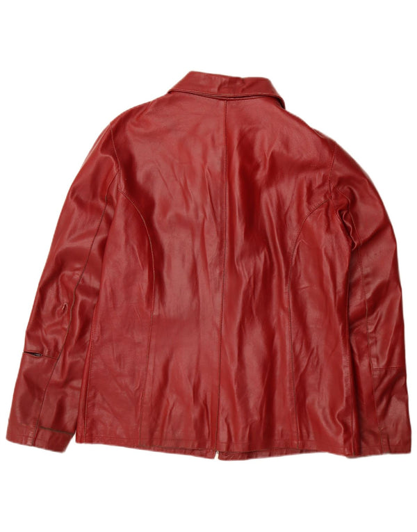 Lavorazione Artigianale Dame Læderjakke UK 14 Large Red