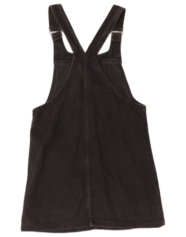 Topshop Dame Denim Dungaree Dress UK 8 Small Black Bomuld