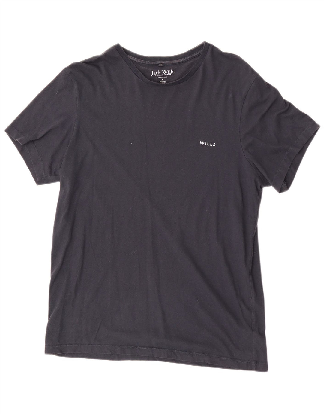 Jack Wills Herre Classic Fit T-shirt Top Medium Marineblå Bomuld