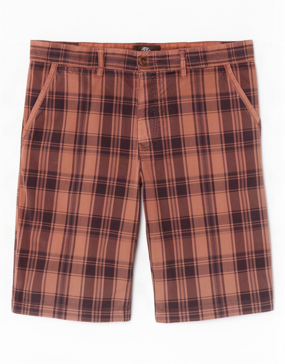 Timberland Herre Regular Chino Shorts W36 Large Brown Plaid Bomuld