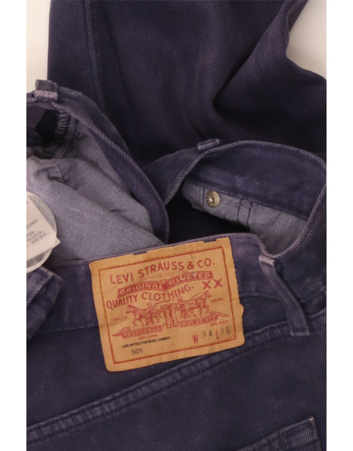 Levi's Herre 501 lige jeans W34 L29 Lilla bomuld
