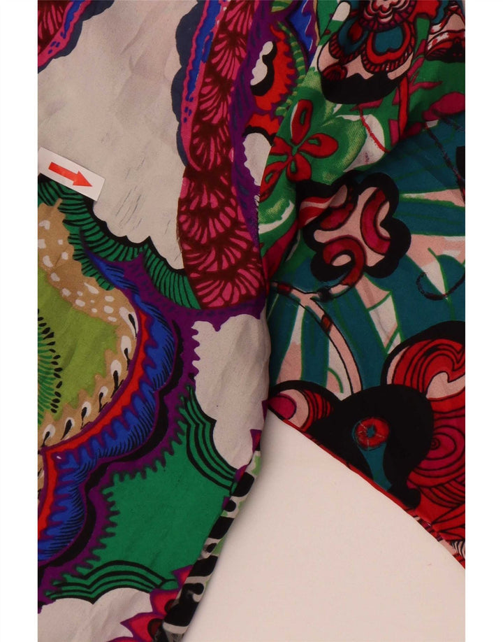 Desigual Dame Pullover Shirt Bluse UK 10 Small Multicolored Patchwork