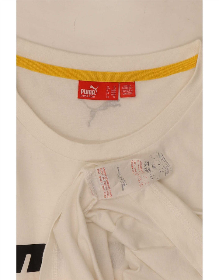 Puma Herre Grafisk T-Shirt Top XL Hvid Bomuld