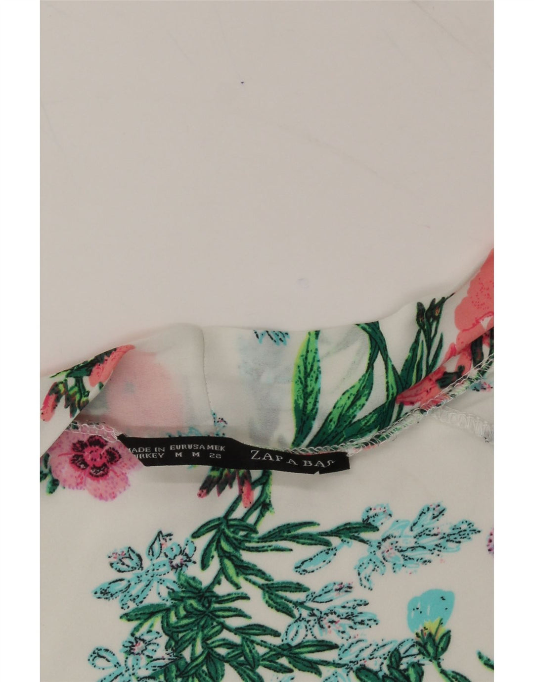 ZAPA Womens Oversized Short Sleeve Cardigan Top UK 14 Medium White Floral Vintage Zapa and Second-Hand Zapa from Messina Hembry 