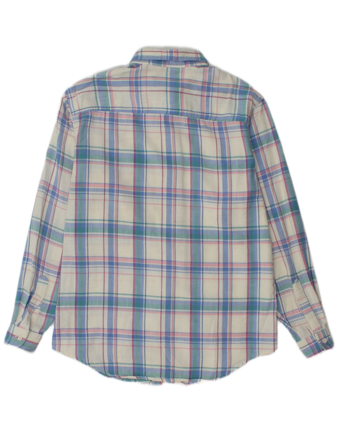 EDDIE BAUER Flanelskjorte til kvinder UK 14 Medium Blue Ternet Bomuld