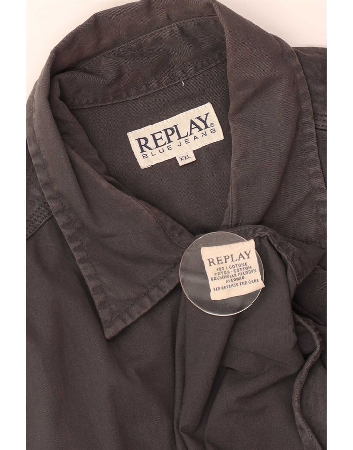 Replay Herre Denim Shirt 2XL Grå Bomuld