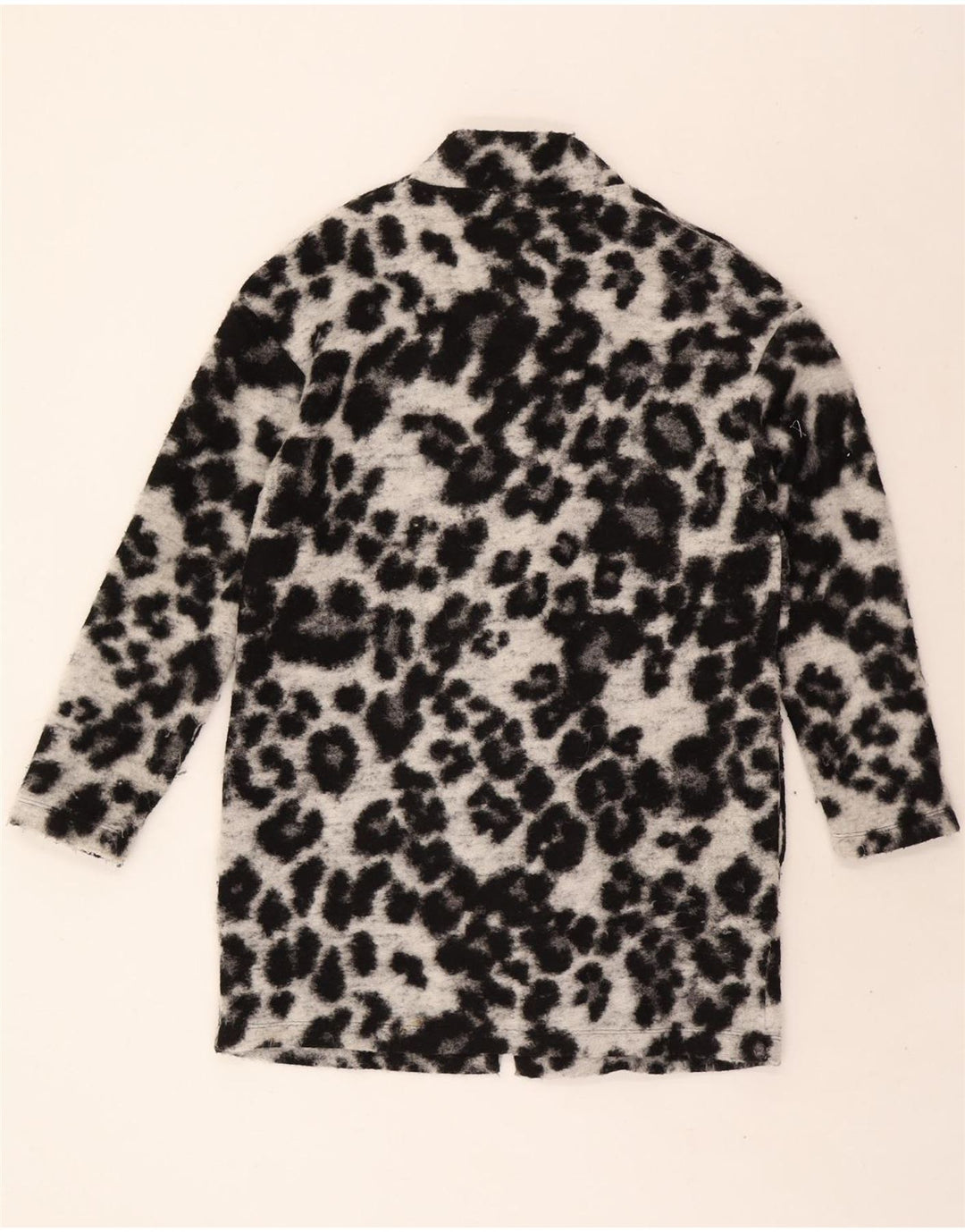 MARKS & SPENCER Womens Cardigan Sweater UK 12 Medium Black Animal Print Vintage Marks & Spencer and Second-Hand Marks & Spencer from Messina Hembry 