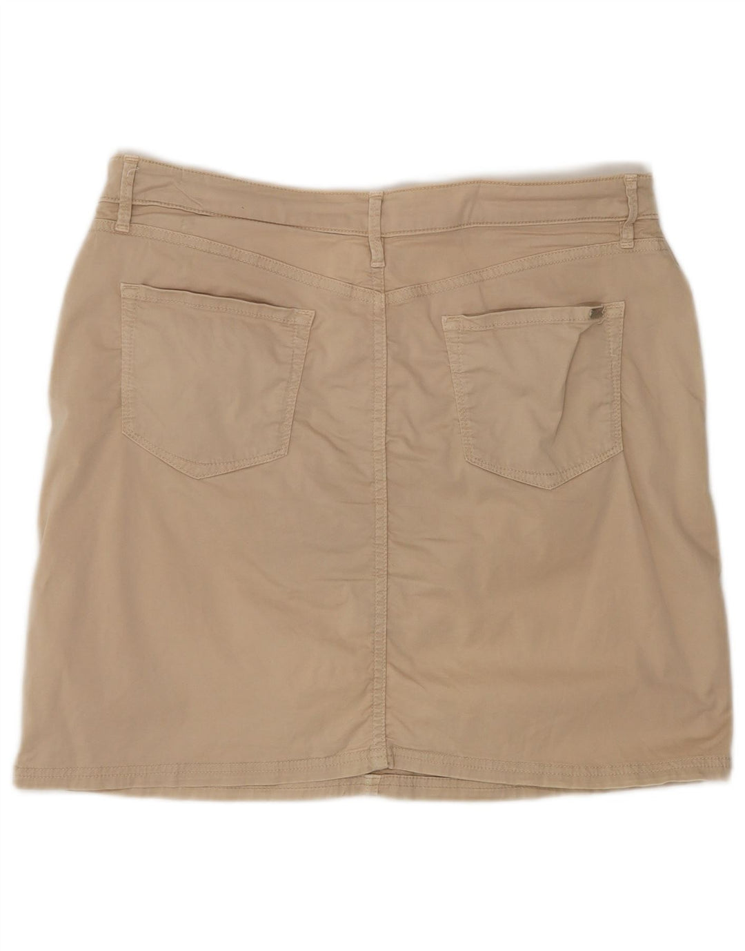 Tommy Hilfiger Dame Mini-nederdel US 10 Large W32 Beige Bomuld