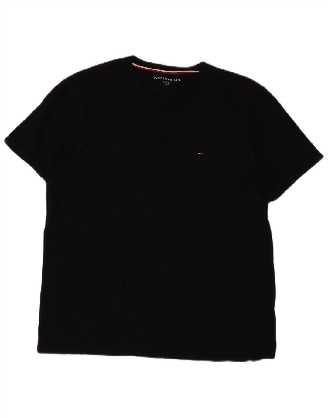 Tommy Hilfiger Herre T-Shirt Top Stor Sort Bomuld